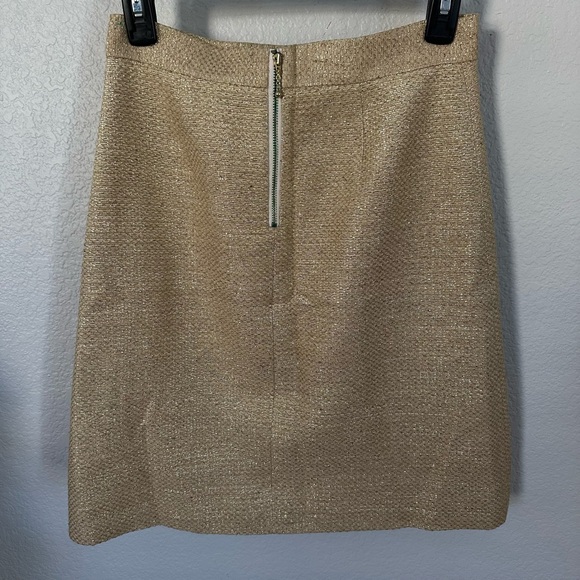 KATE SPADE | Cream & Gold Metallic Judy Pencil Skirt - Picture 6 of 8